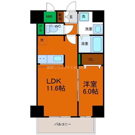 新深江駅 徒歩1分 2階の物件間取画像